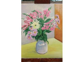 'Still Life - Spring Flowers' By ROSALIND MORRISSEY! Oil On Canvasette!