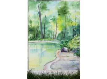 'Sylvan Pool' By ROSALIND MORRISSEY! Framed Watercolor