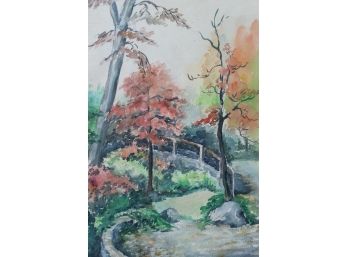 'Forest Bridge' By ROSALIND MORRISSEY! Framed Watercolor    83