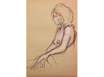 'Nude In Color Pencil' By ROSALIND STEINHOUSE (MORRISSEY)! Pencil On Paper