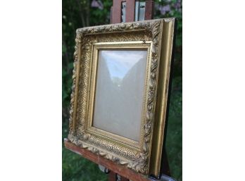 Amazing Vintage Gilded Antique Frame With Convex Glass And A Wooden Back! WOW!