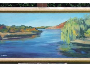 'Weeping By The River' By ROSALIND MORRISSEY! Framed Oil On Canvas