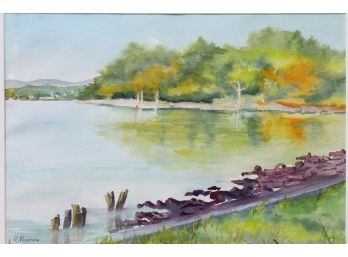 'Around The Bend' By ROSALIND MORRISSEY! Framed Watercolor