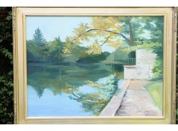 'Reflecting Pool' By ROSALIND MORRISSEY! Framed Oil On Canvas