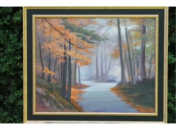 'Misty Path' By ROSALIND MORRISSEY! Framed Oil On Canvas