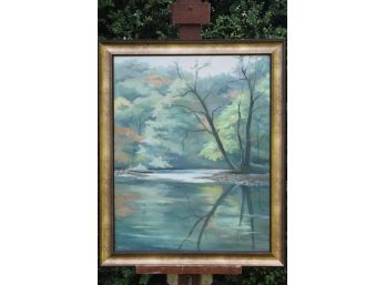 'Croton River Mist' By ROSALIND MORRISSEY! Framed Oil On Canvas