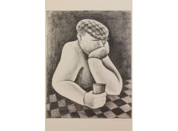 'Checkered Hat' By ROSALIND STEINHOUSE (MORRISSEY)! Signed & Dated 1946, Block On Paper!