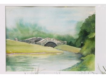 'Stone Bridge' By ROSALIND MORRISSEY! Framed Watercolor