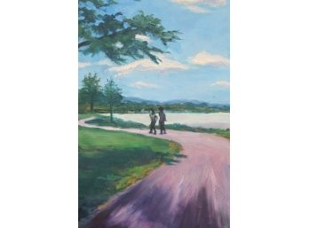 'Shadows On The Path' By Rosalind Morrissey! Oil On Canvas!