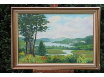 'View From Boscobel' By ROSALIND MORRISSEY! Framed Oil On Canvas     3