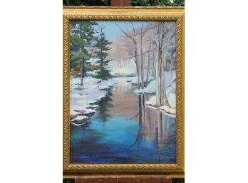 ' Winter Tranquility' By ROSALIND MORRISSEY! Framed Oil On Canvas