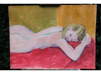 'Lying In Color' By Rosalind Morrissey! Unframed Oil On Canvasette!