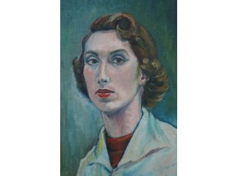 'SELF PORTRAIT' By Rosalind Morrissey!  Unframed Oil On Board!