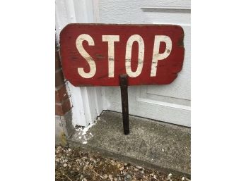 Antique STOP/SLOW Hand Held Sign