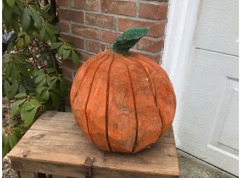 LARGE Solid Wood Pumpkin