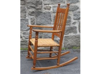 Classic Wooden Rocking Chair With Cane Seat