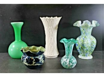 Group Of Five Vintage Bud Vases Including 8.5' Lenox