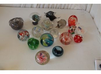 17 Glass Paperweights
