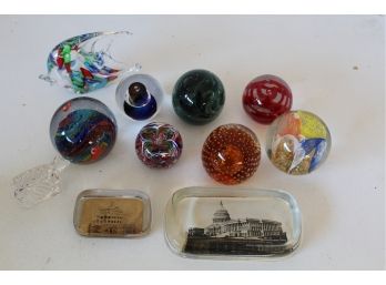 11 Glass Paperweights
