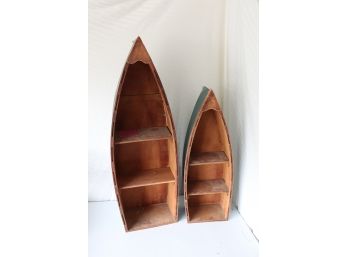 2 Wood Canoe Shelf Displays