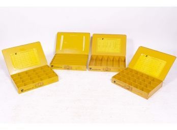 Four Kar Products Inc. Vintage Yellow Painted Metal Nuts & Bolts Organizers