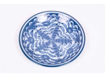 Blue & White Hand-Painted Plate