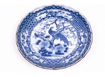 Blue & White China With Peacock Design