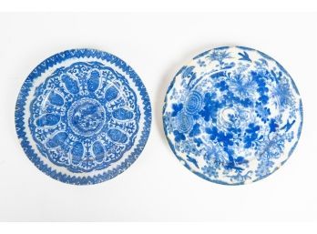 Pair Of Antique Japanese Blue & White Plates