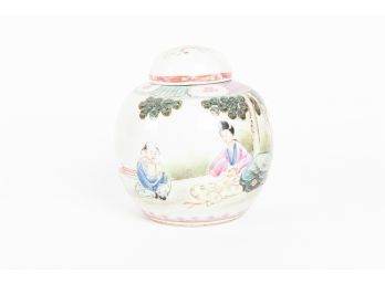 Late 19th C. Chinese Lidded Porcelain Ginger Jar