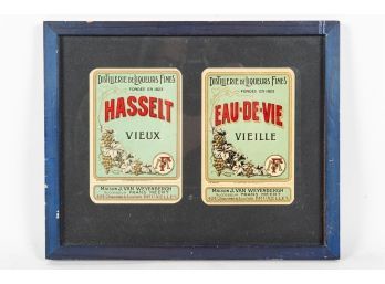 Framed French Wine Labels