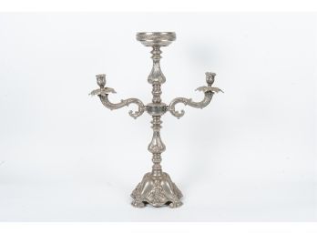 Silver Double Arm Classical Style Candelabra Footed Base