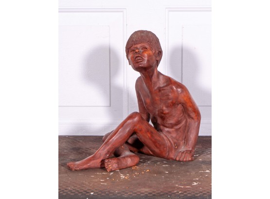 Pottery Sculpture Of A Child