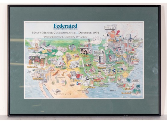 Federated Department Stores Macy's Merger Commemorative Poster December 1994
