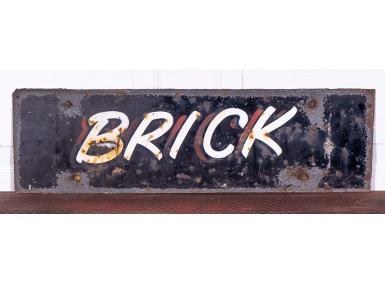 Distressed Metal Sign ' Brick'