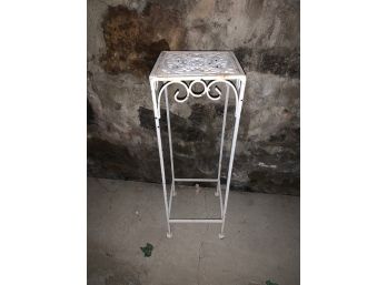 White Cast Iron Plant Stand