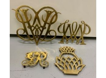 Lot Of Williamsburg And Other Brass Trivets (4)