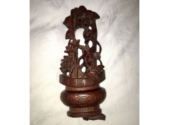 Carved Wood Chinese Floral Decoration