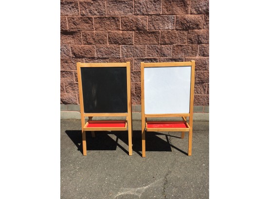 Pair Of IKEA Child's Whiteboard And Chalkboard Easel Combo
