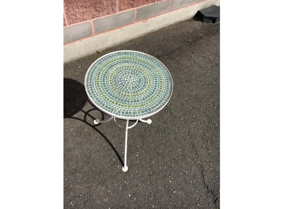 Mosaic Glass Top Patio Side Table
