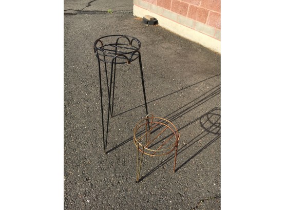 Pair Of Mid Century Hairpin Leg Plant Stands