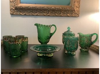 Antique Collectible Green Glass