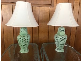 Pair Of Ceramic Lamps