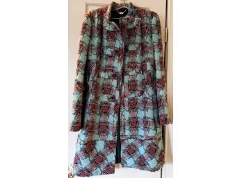 4 Button Double Breasted Modern Wide Weave Plaid Coat By Tuleah