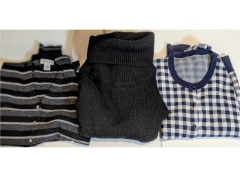 3  Sweaters  - 2 Wool And 1 Cotton Blend  - All Designer Quality  Nais & Ann Taylor