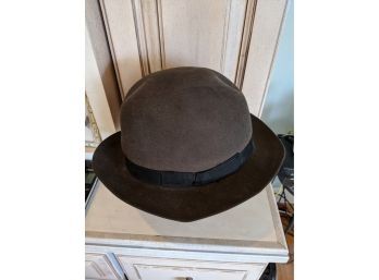 Motsch Men's Light Brown Beaver Felt Fedora With Satin And Leather Interior From Paris