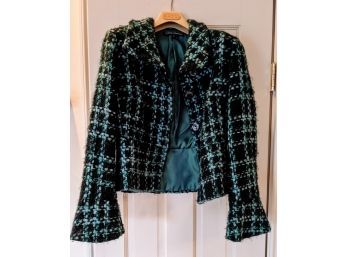 Gorgeous Colors On This Plaid Jacket(3) Buttoned Designer Wool Blend By.....donna Degnan Size 4