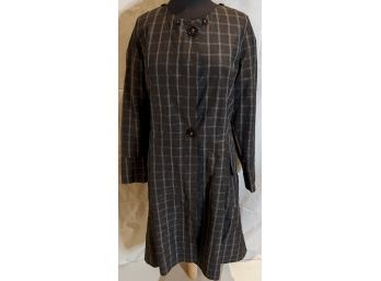 Crea Concept Black And White Plaid Dress With Notable Buttons