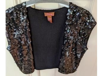 Black Sequin Bolero Jacket By Fetching