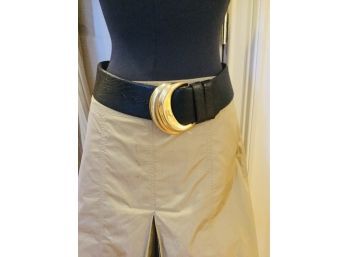 Donna Karen Black Leather Belt Size Small