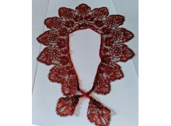 Vintage Glass Beaded Shawl With Thousand Of Red Beads